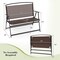 Costway 2-Person Patio Bench Folding Outdoor Garden Bench with Backrest and Armrests